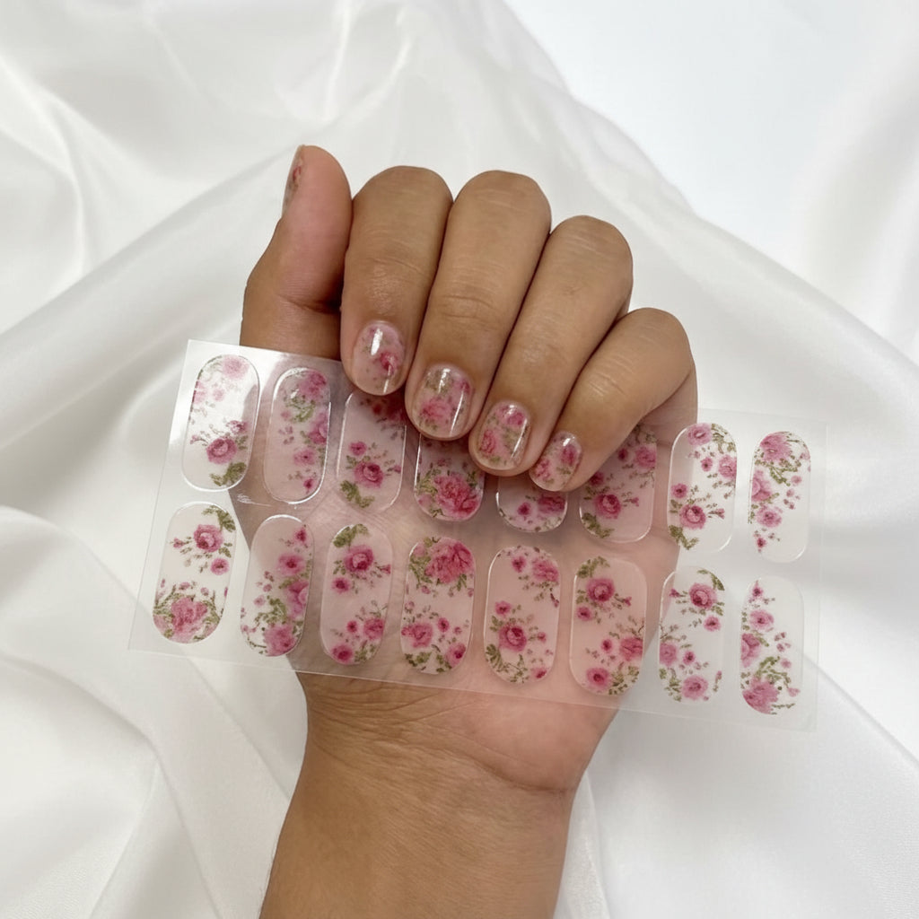 Stickers Ongles Fleurs Roses – UV