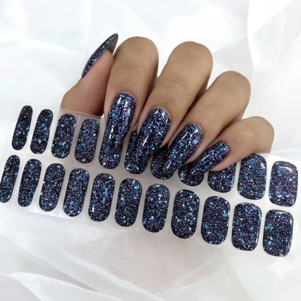 Stickers Ongle Black Pailleté – UV