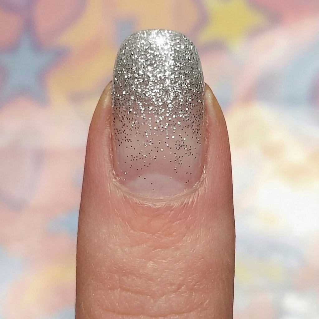 Stickers Ongles Dégradé Argenté Pailleté – UV