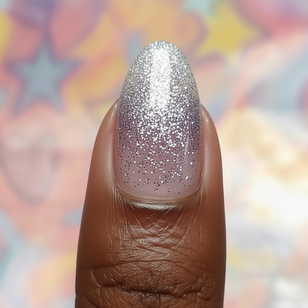 Stickers Ongles Dégradé Violet Pailleté – UV