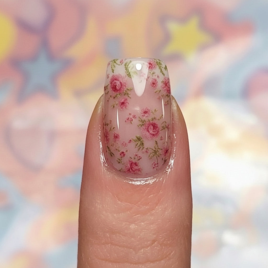 Stickers Ongles Fleurs Roses – UV