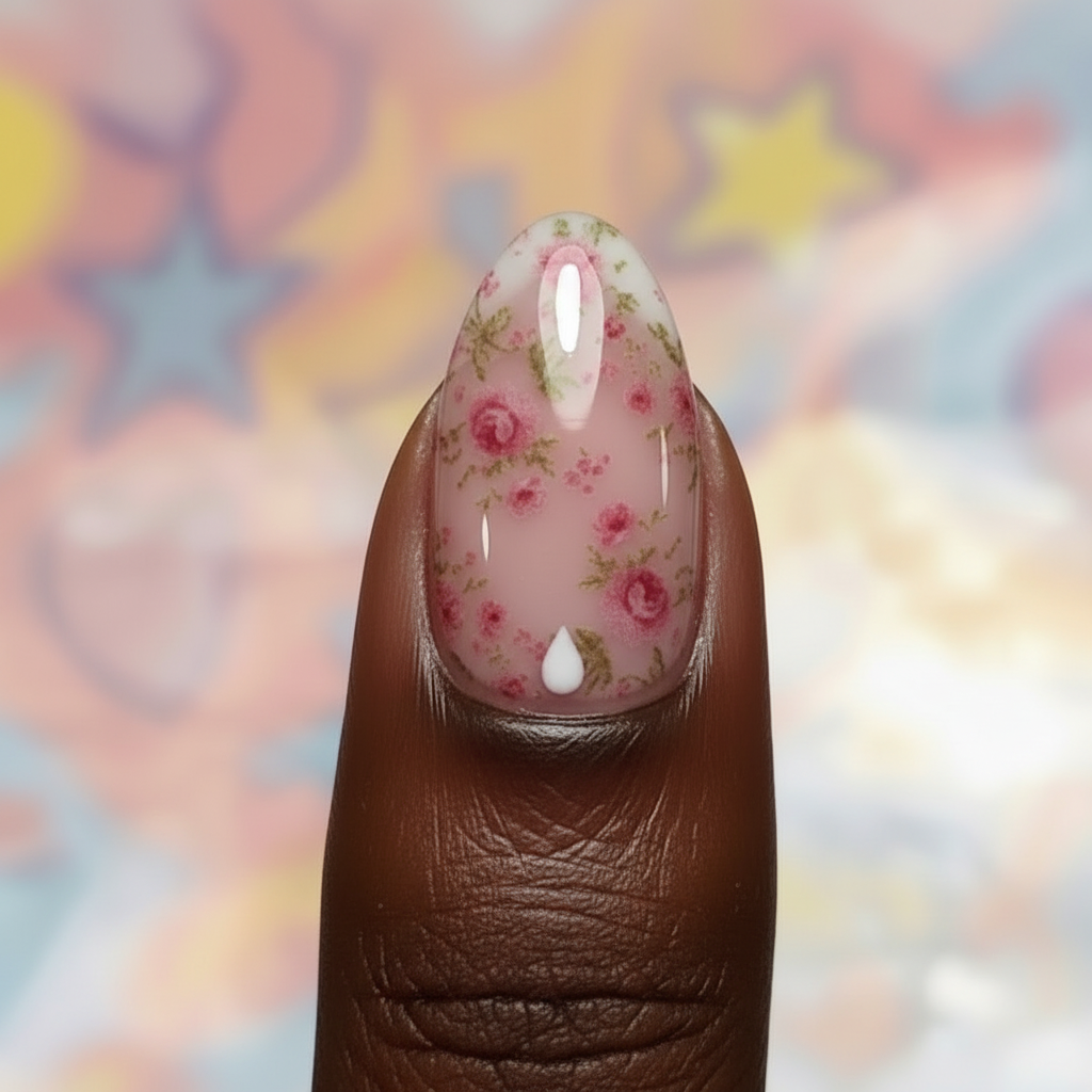 Stickers Ongles Fleurs Roses – UV