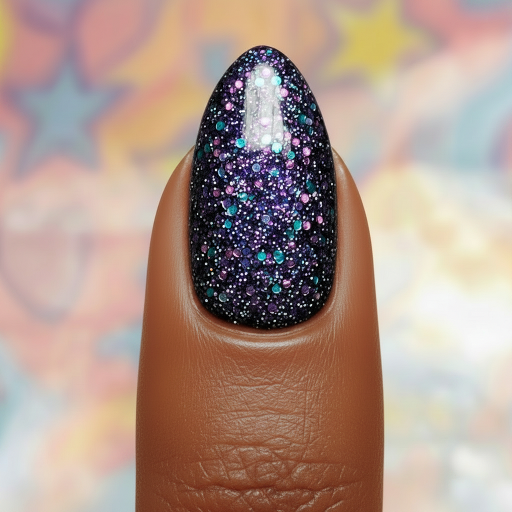 Stickers Ongle Black Pailleté – UV