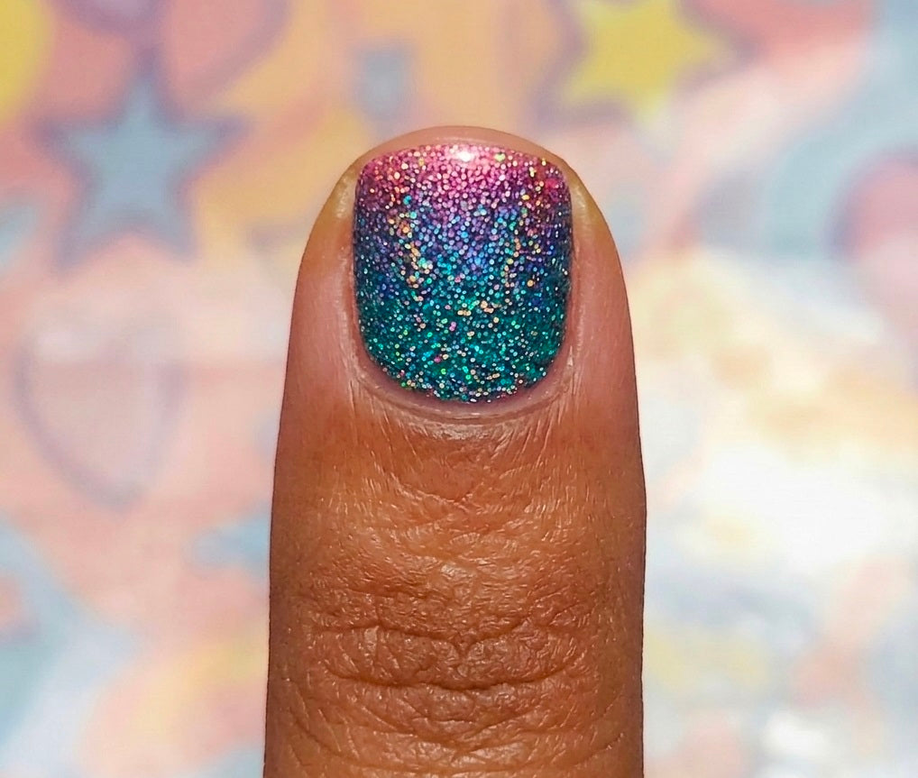Stickers Ongles Arc en Ciel – Paillettes UV