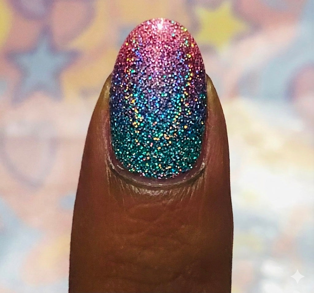 Stickers Ongles Arc en Ciel – Paillettes UV