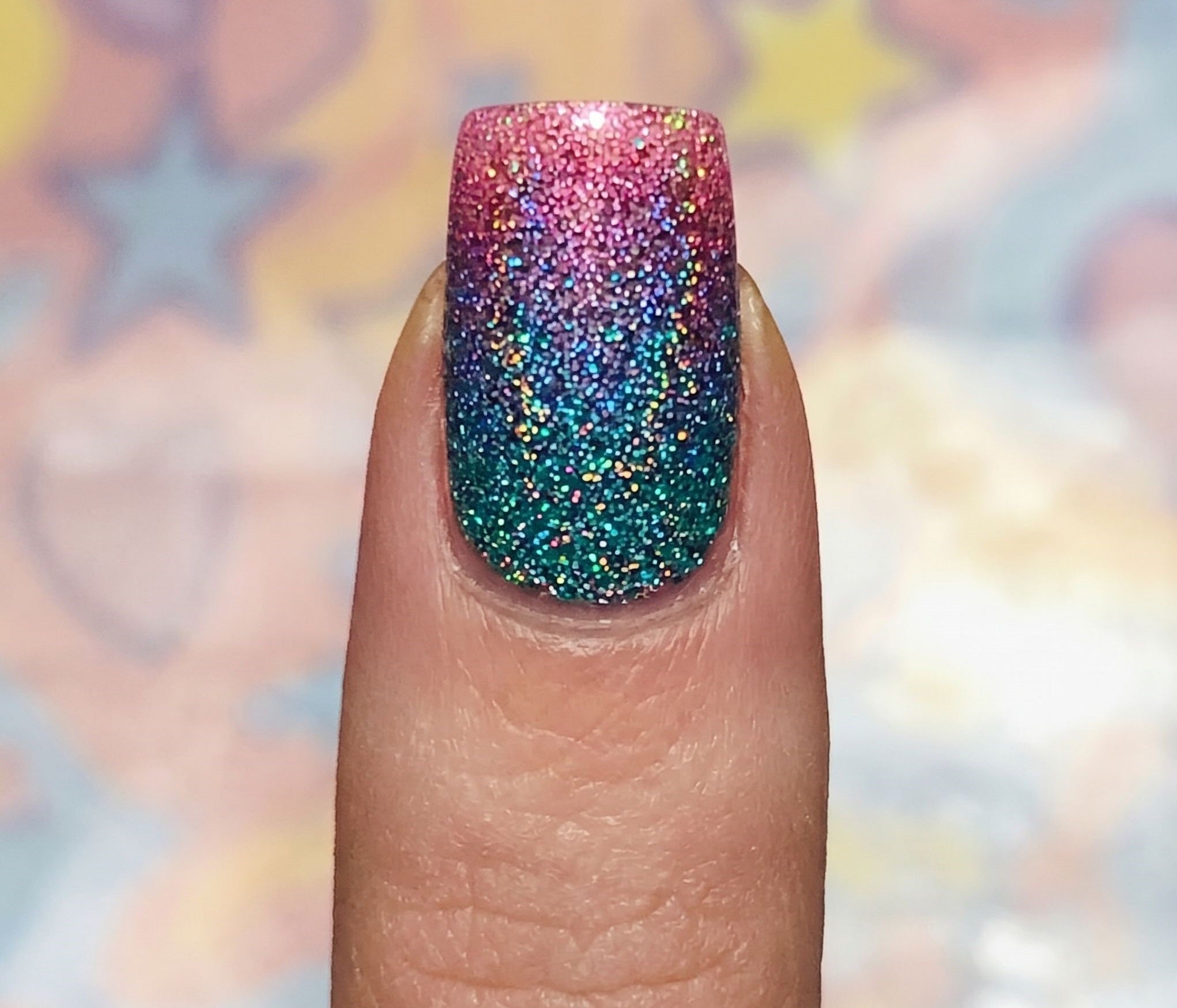 Stickers Ongles Arc en Ciel – Paillettes UV